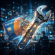 Crypto wrench breaking a Mastercard credit card with digital effects